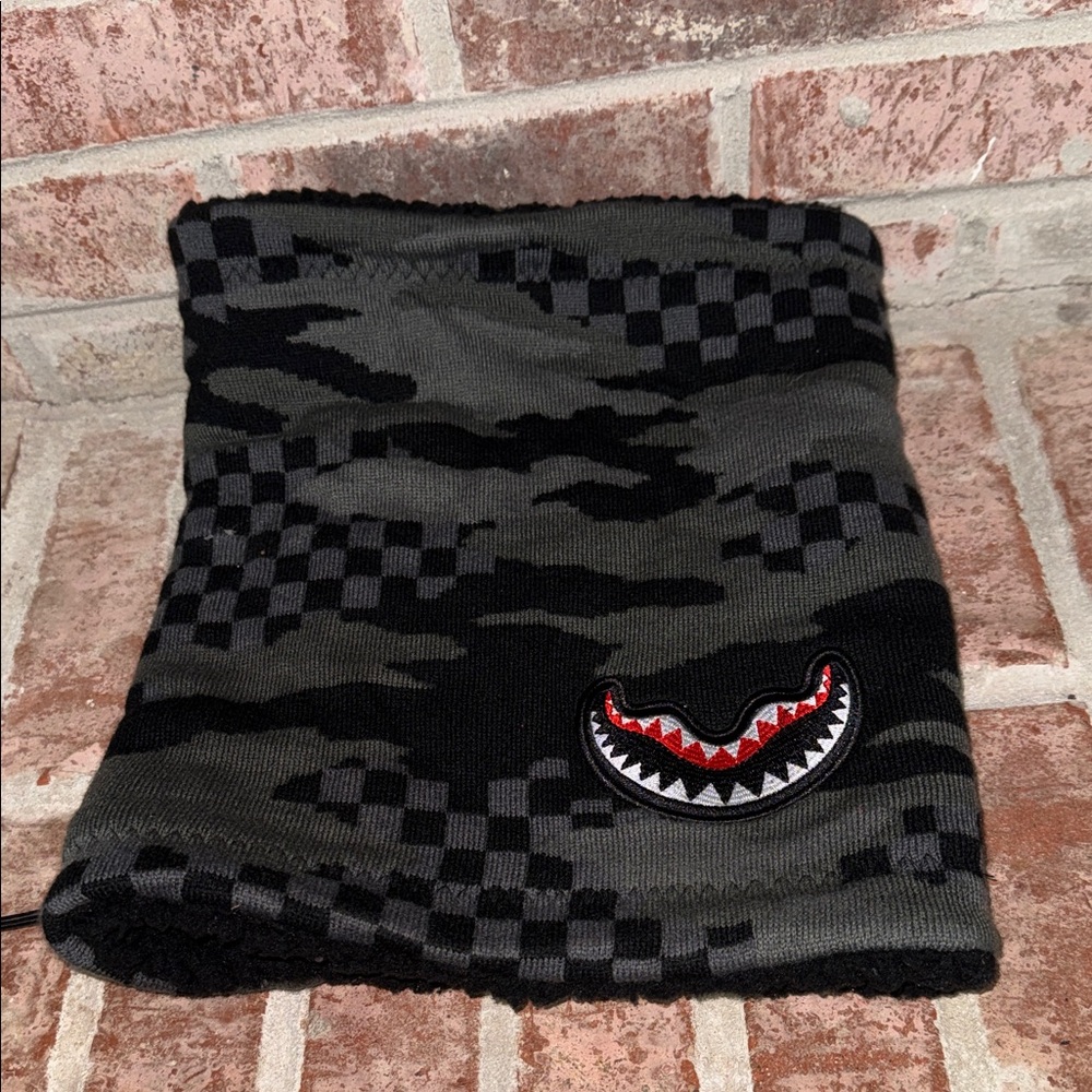 Sprayground Black and Gray Camouflage Neck Warmer